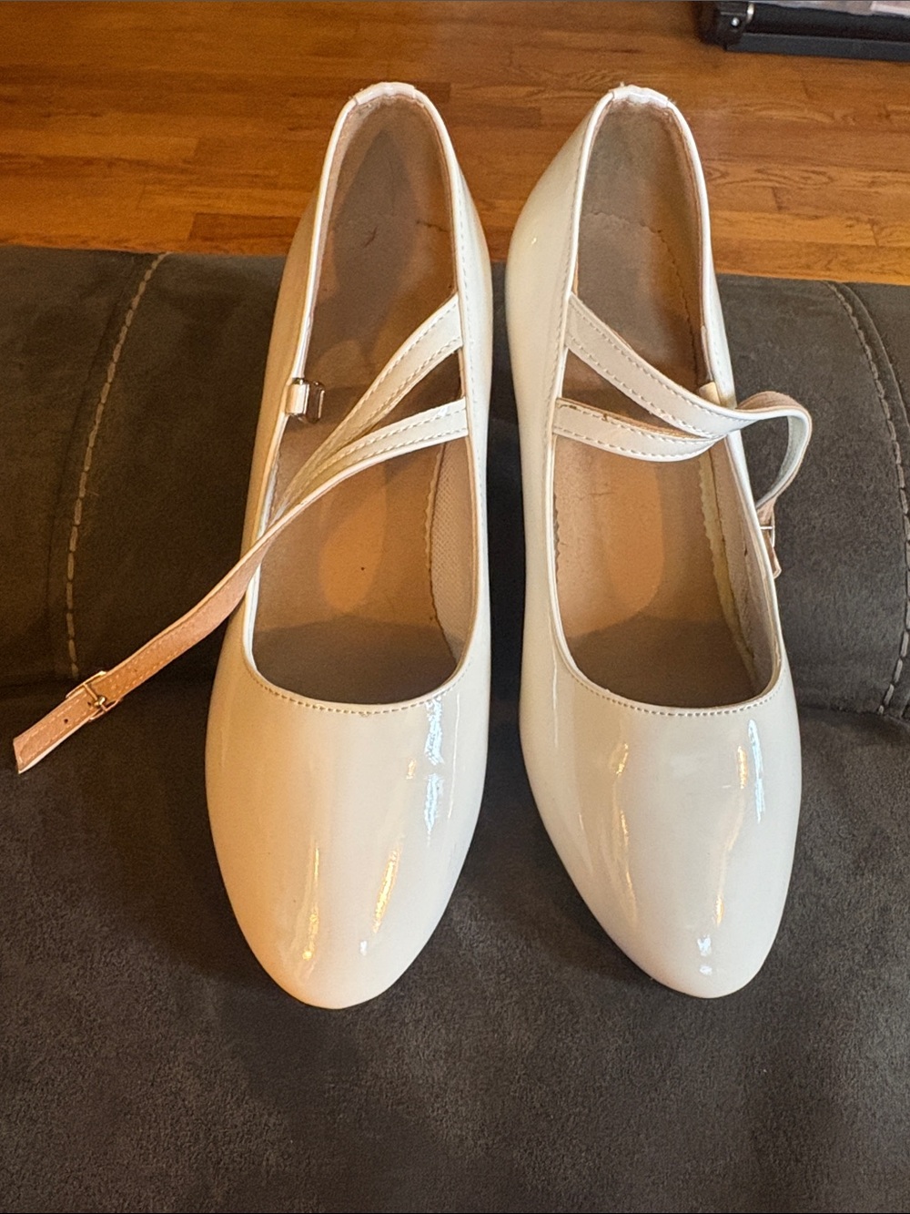 White Mary Jane Ballroom Dance Heels